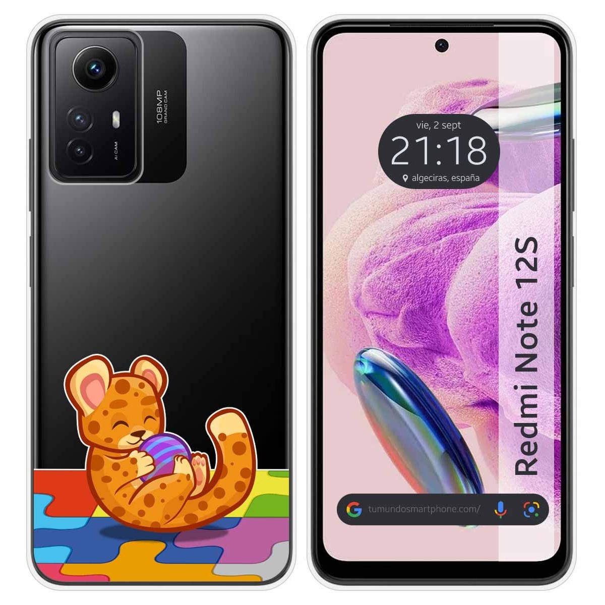 Funda Silicona Transparente compatible con Xiaomi Redmi Note 12S diseño Leopardo Dibujos