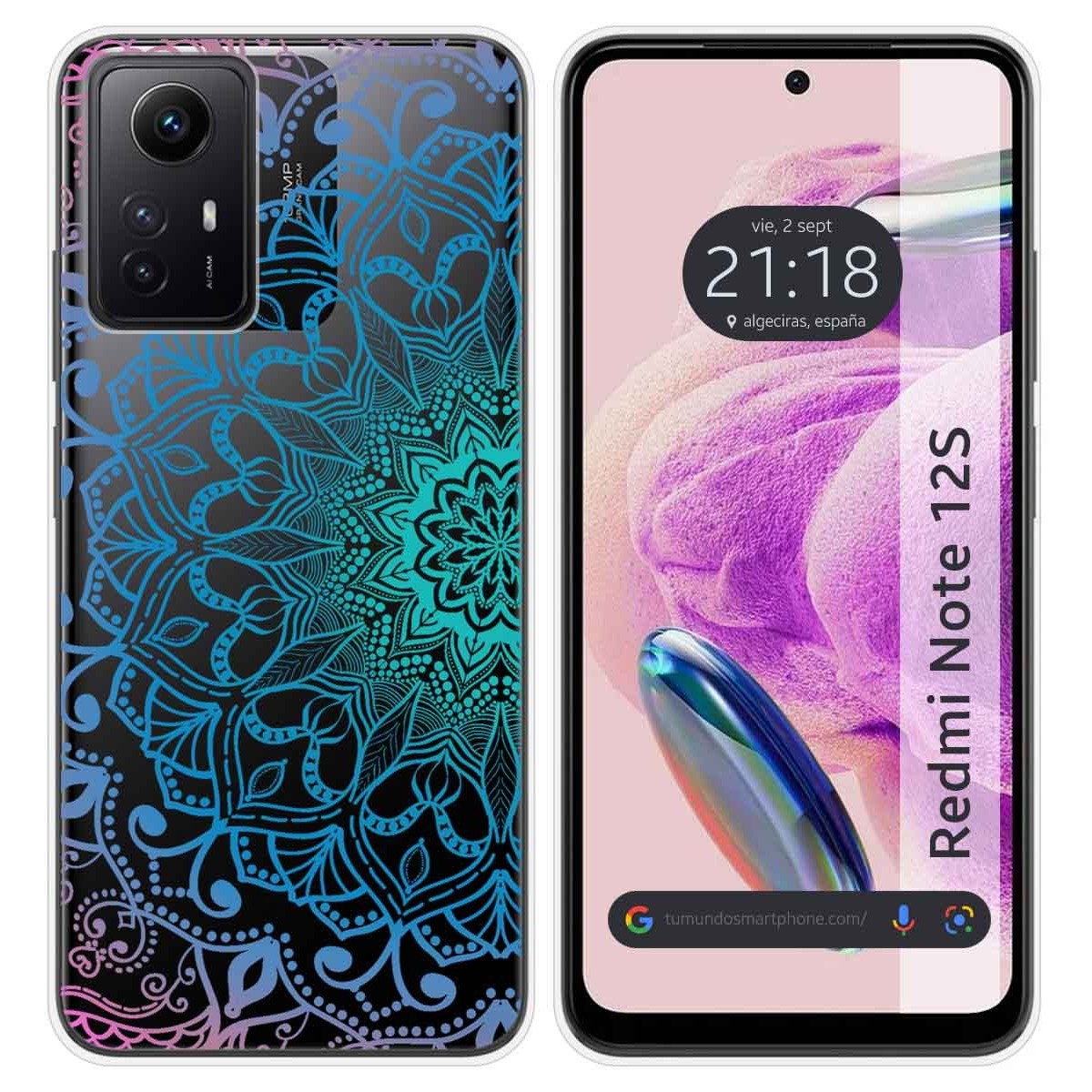 Funda Silicona Transparente compatible con Xiaomi Redmi Note 12S diseño Mandala Dibujos