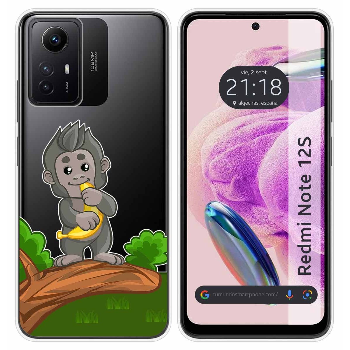 Funda Silicona Transparente compatible con Xiaomi Redmi Note 12S diseño Mono Dibujos