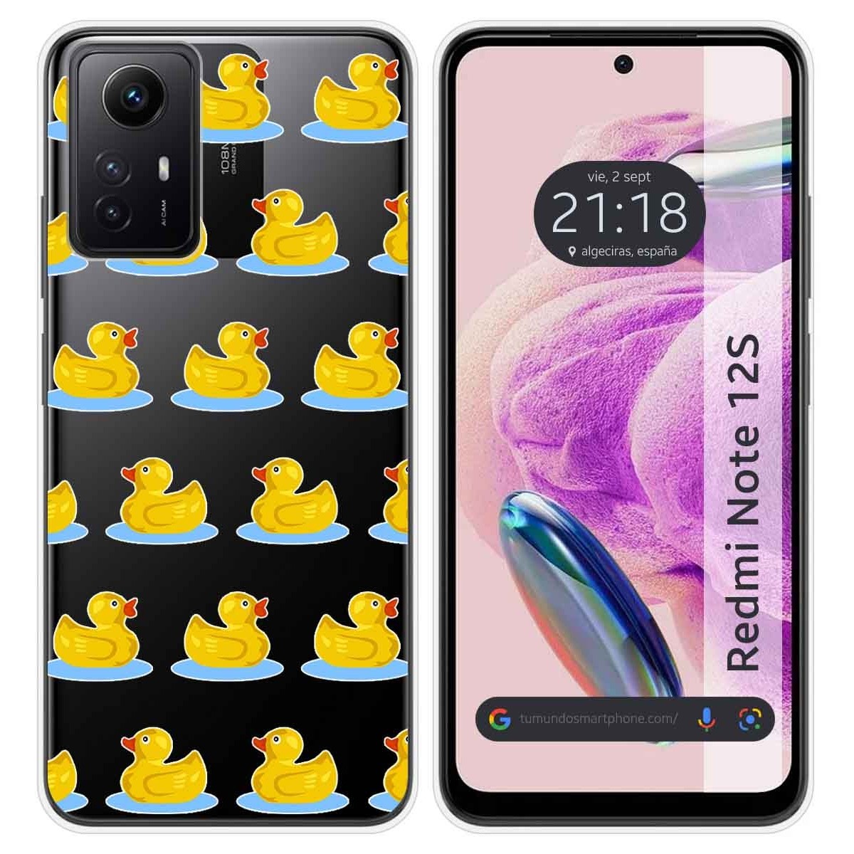 Funda Silicona Transparente compatible con Xiaomi Redmi Note 12S diseño Pato Dibujos