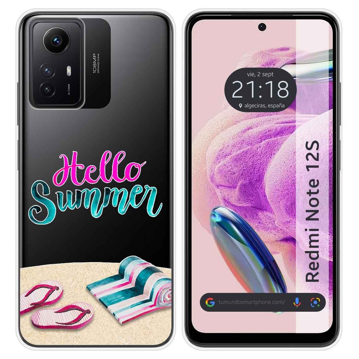 Funda Silicona Transparente compatible con Xiaomi Redmi Note 12S diseño Summer Dibujos