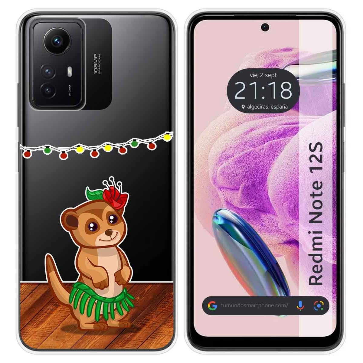 Funda Silicona Transparente compatible con Xiaomi Redmi Note 12S diseño Suricata Dibujos