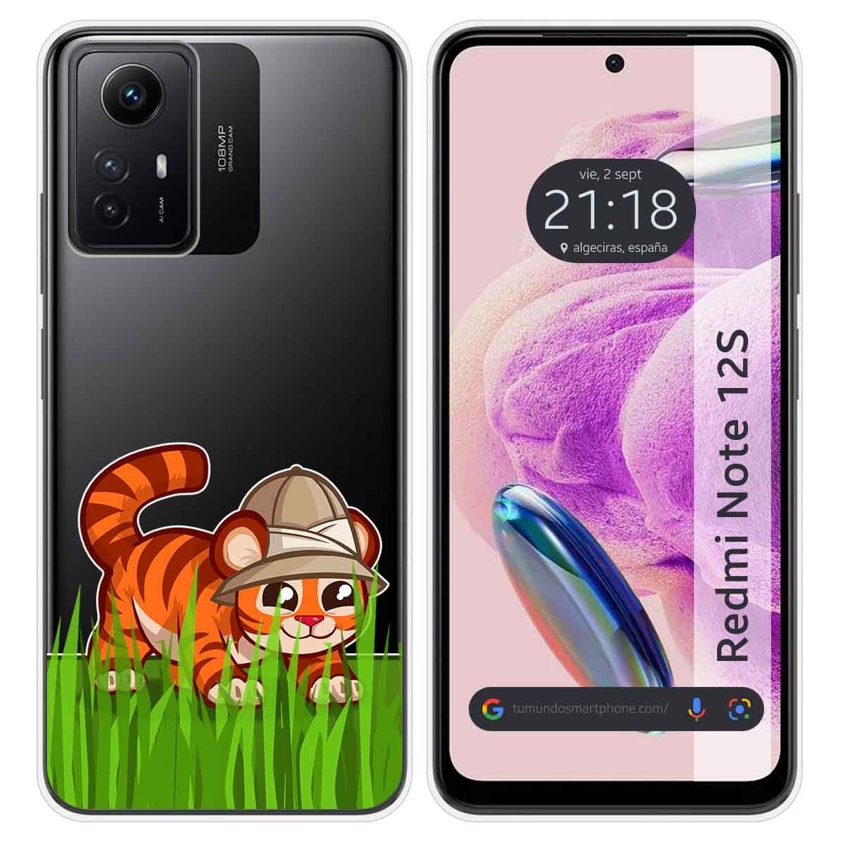 Funda Silicona Transparente compatible con Xiaomi Redmi Note 12S diseño Tigre Dibujos