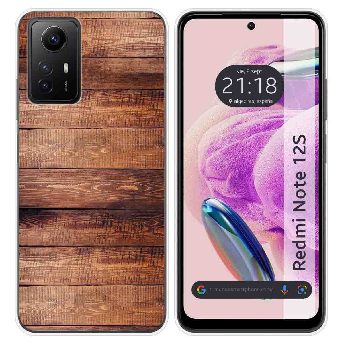 Funda Silicona compatible con Xiaomi Redmi Note 12S diseño Madera 02 Dibujos