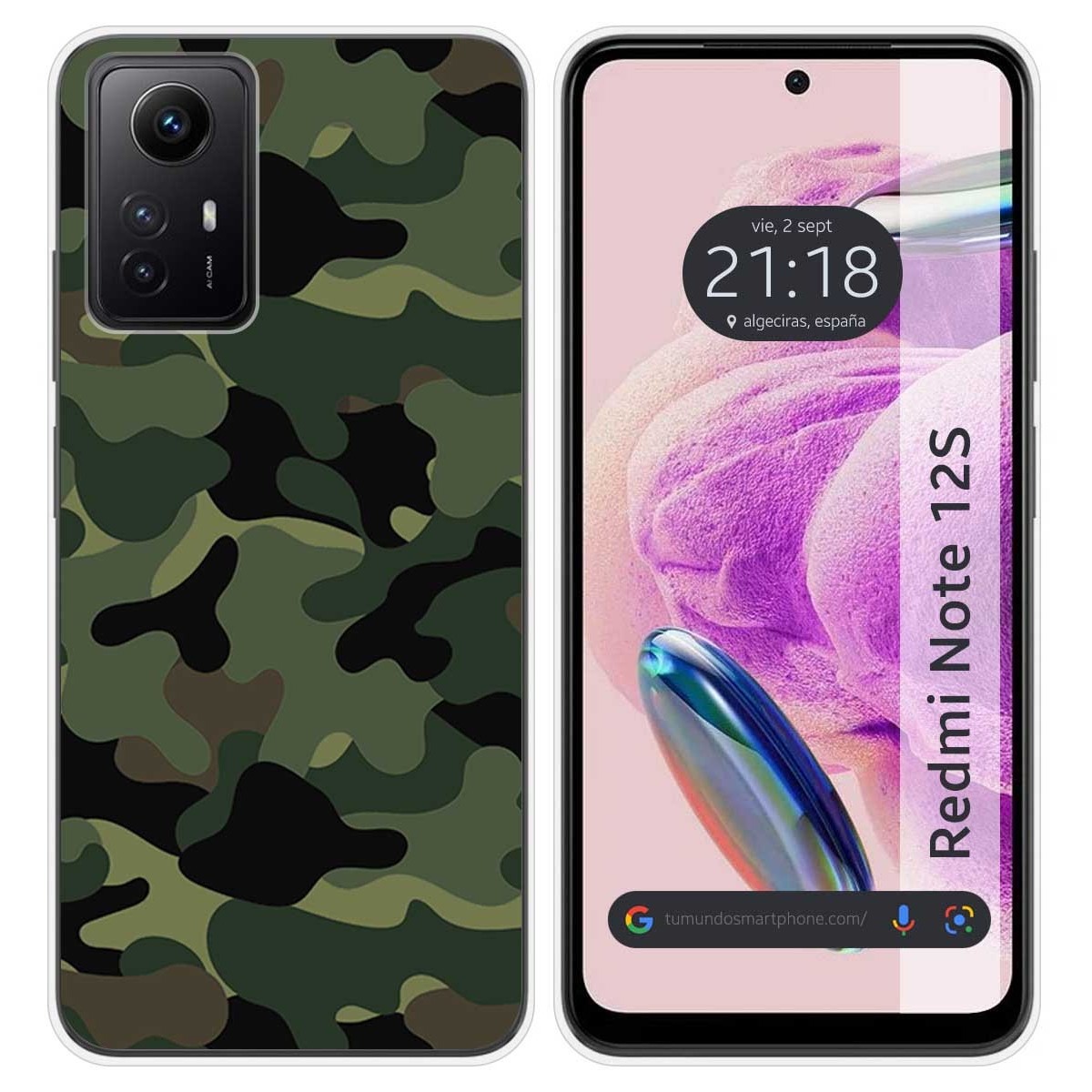 Funda Silicona compatible con Xiaomi Redmi Note 12S diseño Camuflaje Dibujos