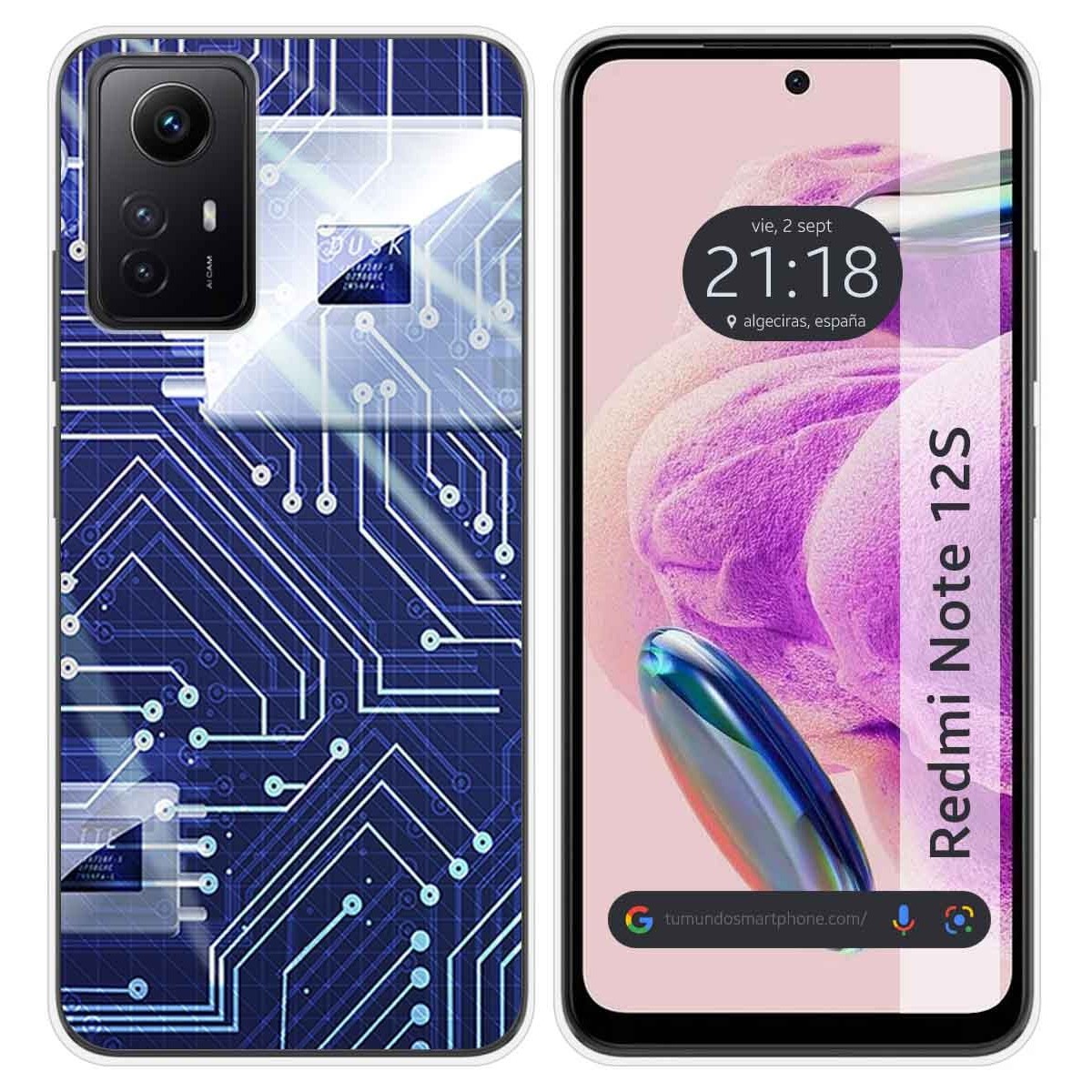 Funda Silicona compatible con Xiaomi Redmi Note 12S diseño Circuito Dibujos