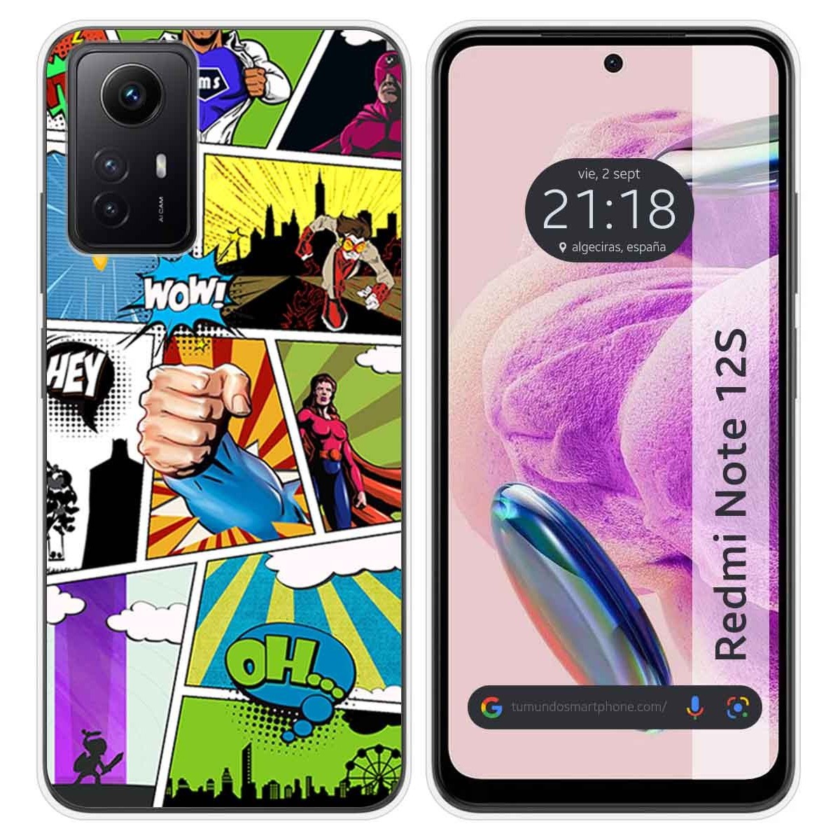 Funda Silicona compatible con Xiaomi Redmi Note 12S diseño Comic Dibujos