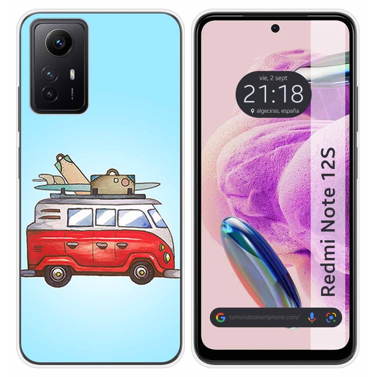 Funda Silicona compatible con Xiaomi Redmi Note 12S diseño Furgoneta Dibujos
