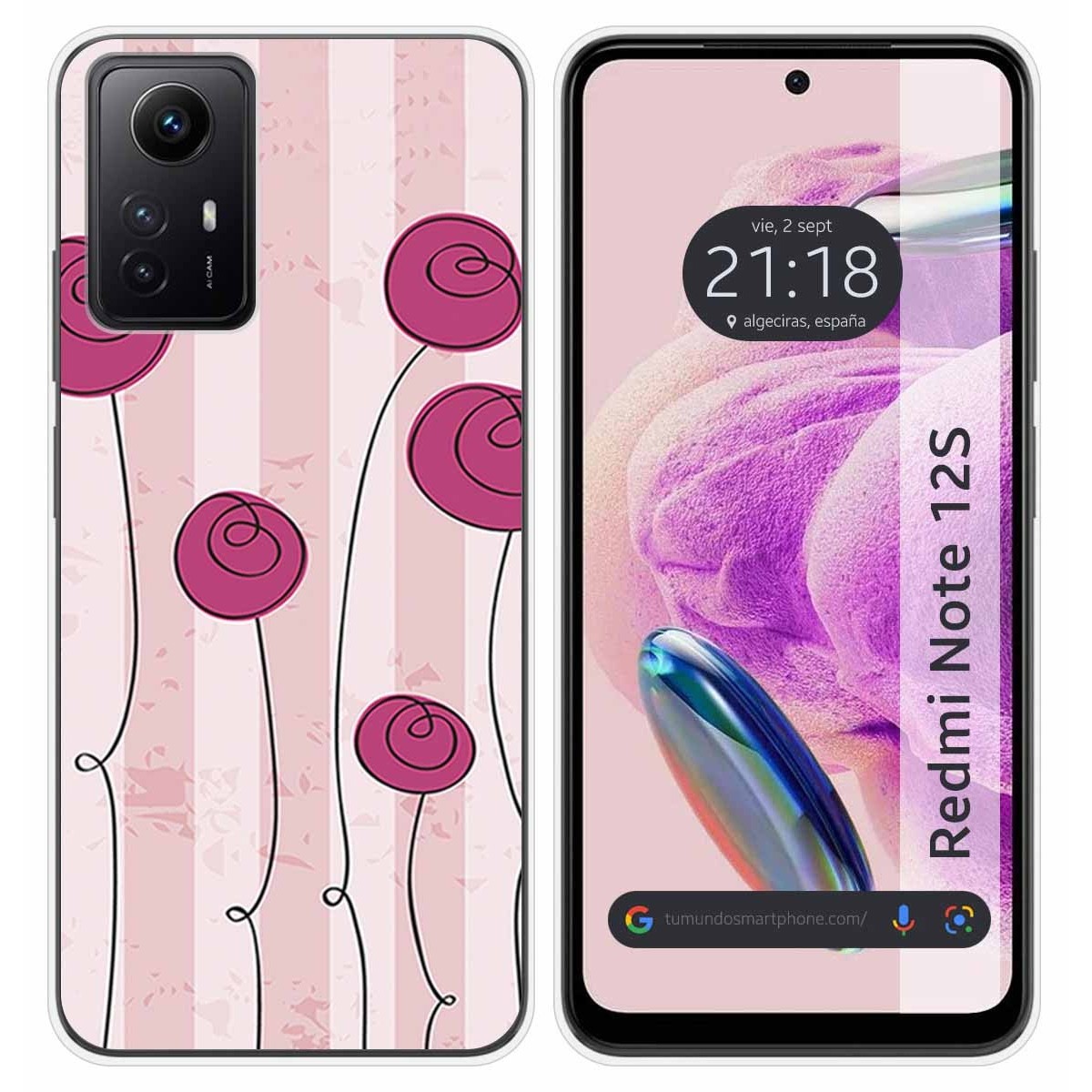 Funda Silicona compatible con Xiaomi Redmi Note 12S diseño Flores Vintage Dibujos