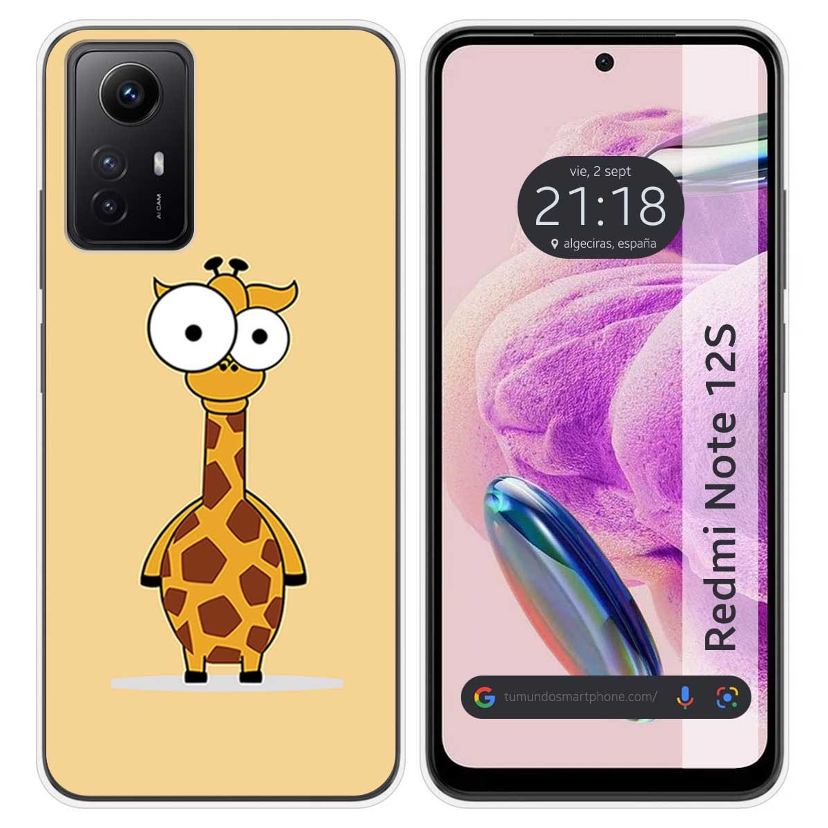 Funda Silicona compatible con Xiaomi Redmi Note 12S diseño Jirafa Dibujos
