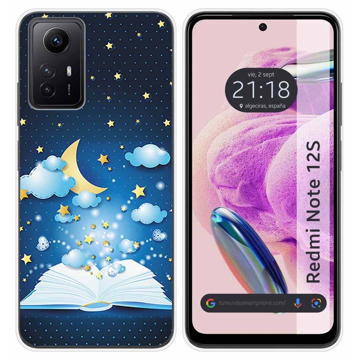 Funda Silicona compatible con Xiaomi Redmi Note 12S diseño Libro Cuentos Dibujos