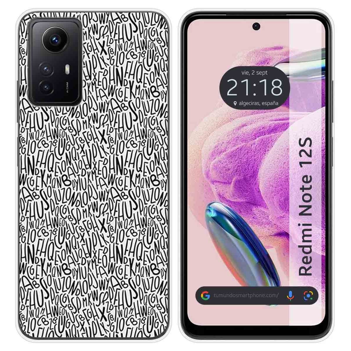 Funda Silicona compatible con Xiaomi Redmi Note 12S diseño Letras Dibujos