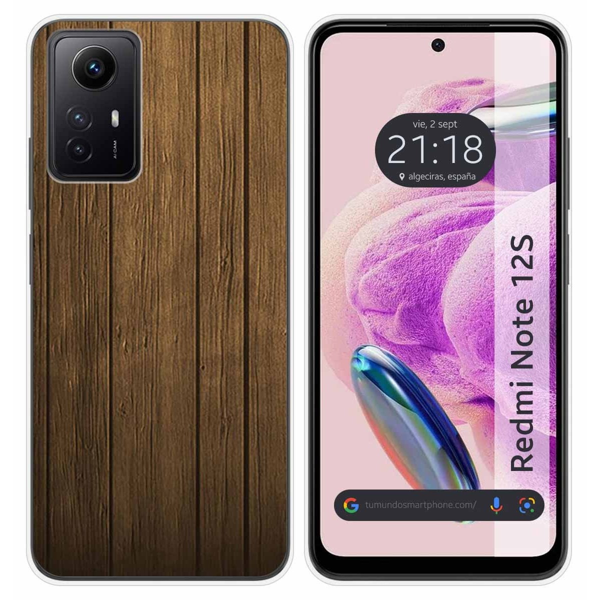 Funda Silicona compatible con Xiaomi Redmi Note 12S diseño Madera Dibujos