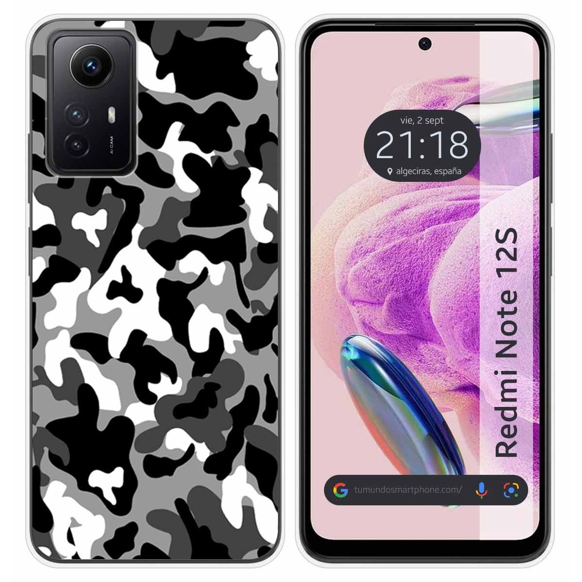 Funda Silicona compatible con Xiaomi Redmi Note 12S diseño Snow Camuflaje Dibujos