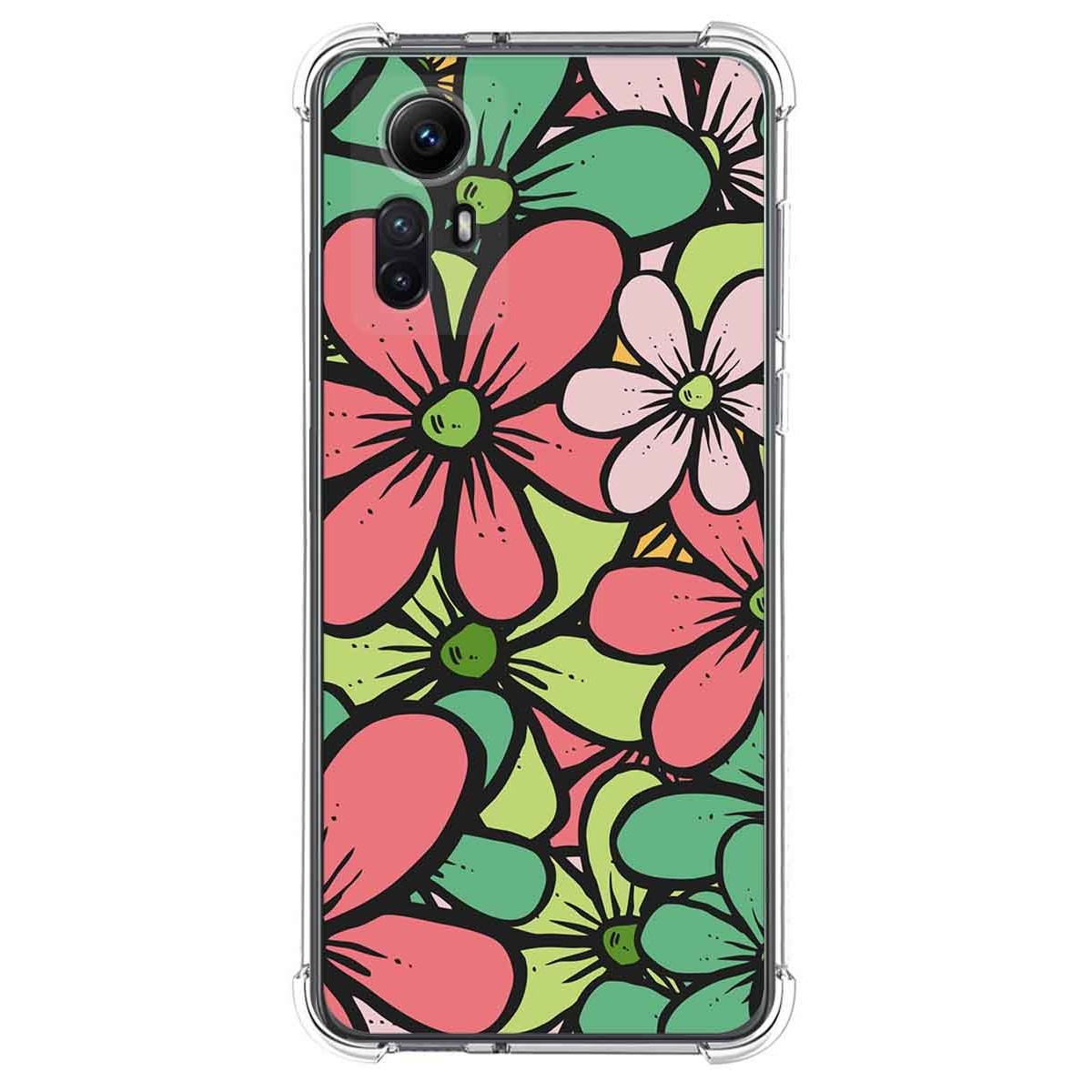 Funda Silicona Antigolpes compatible con Xiaomi Redmi Note 12S diseño Flores 02 Dibujos