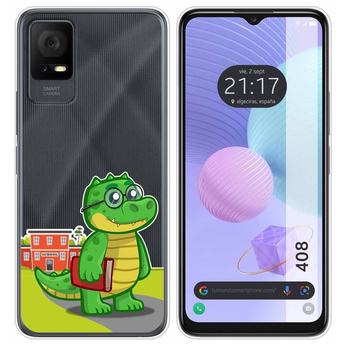 Funda Silicona Transparente para TCL 408 diseño Coco Dibujos