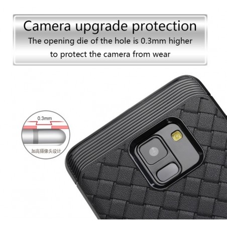 Funda Gel Tpu Tipo Grid Negra para Samsung Galaxy A8 (2018)