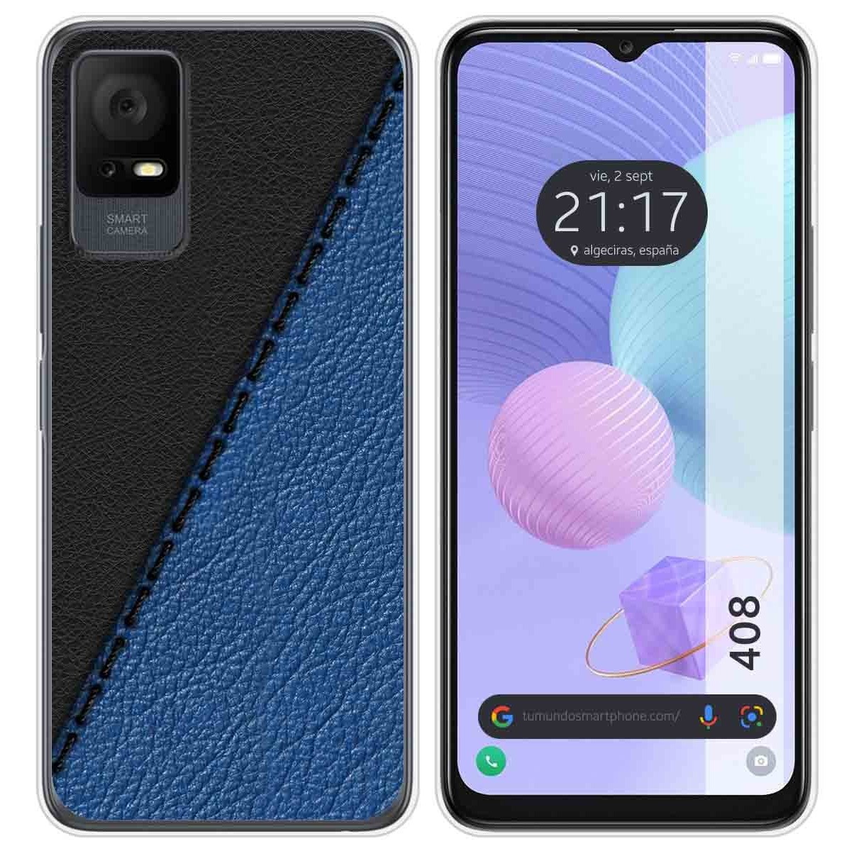 Funda Silicona para TCL 408 diseño Cuero 02 Dibujos