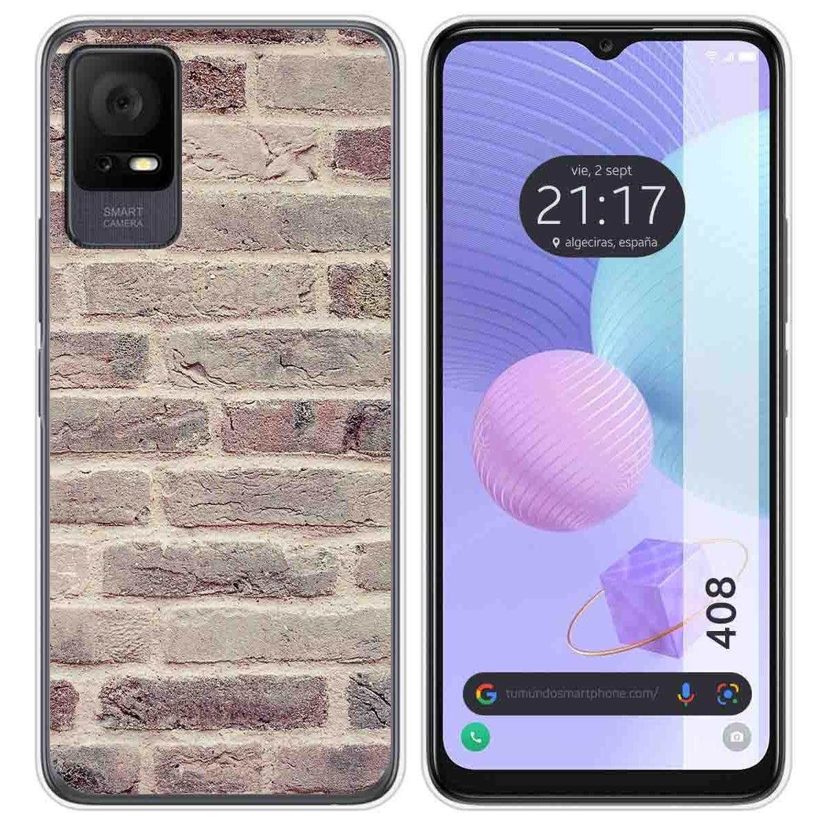 Funda Silicona para TCL 408 diseño Ladrillo 01 Dibujos
