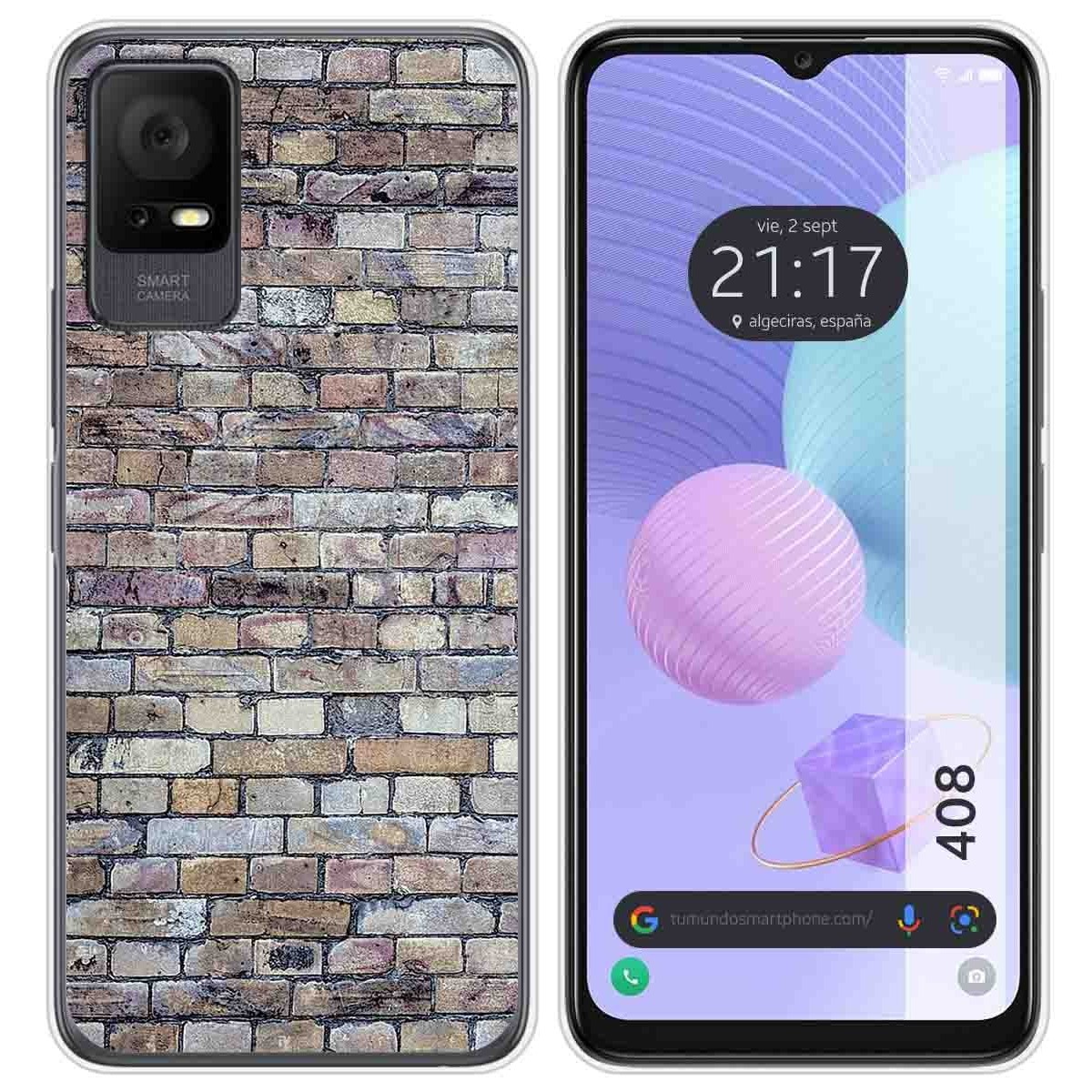 Funda Silicona para TCL 408 diseño Ladrillo 02 Dibujos