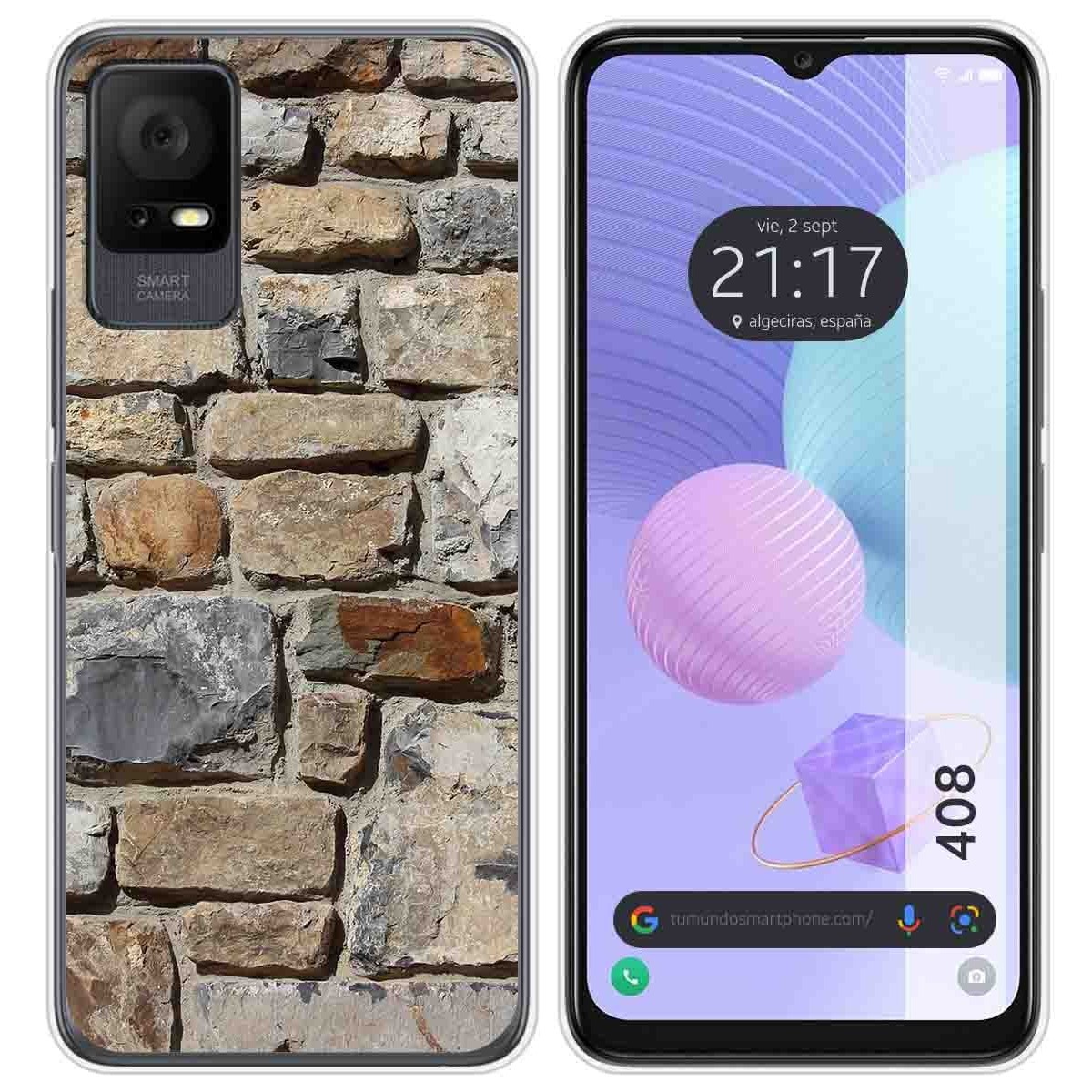 Funda Silicona para TCL 408 diseño Ladrillo 03 Dibujos