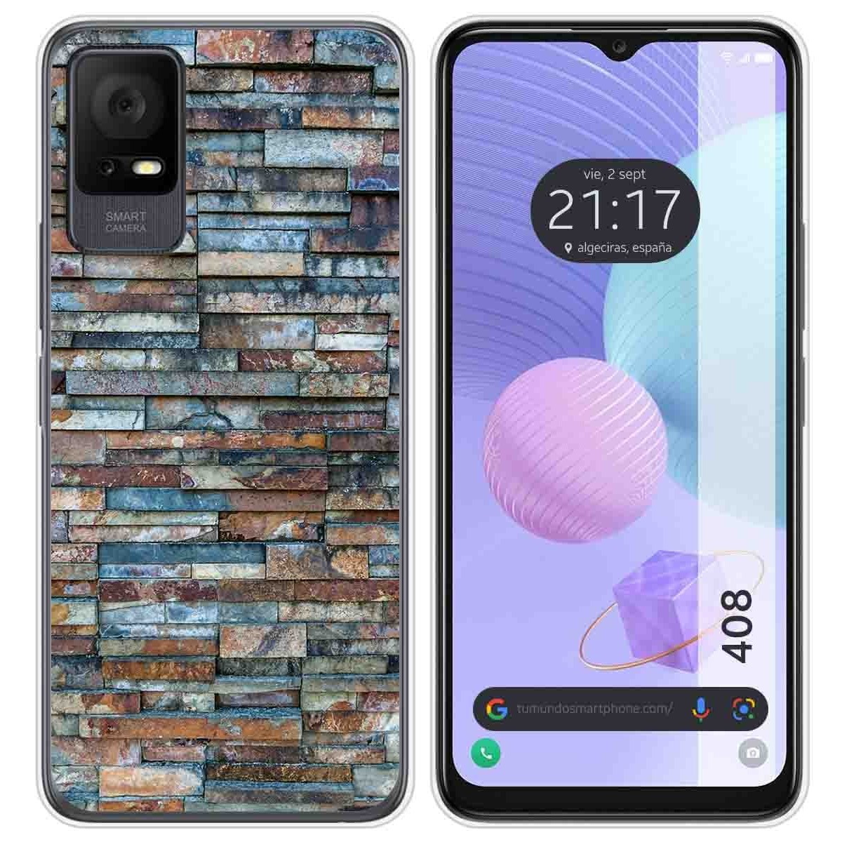Funda Silicona para TCL 408 diseño Ladrillo 05 Dibujos