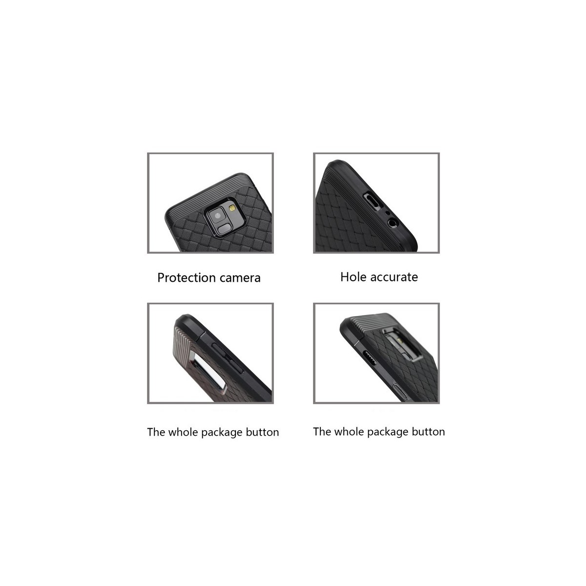 Funda Gel Tpu Tipo Grid Negra para Samsung Galaxy A8 (2018)