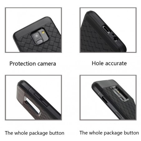 Funda Gel Tpu Tipo Grid Negra para Samsung Galaxy A8 (2018)