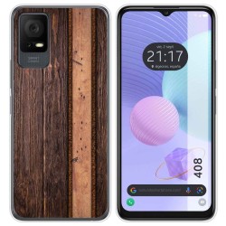 Funda Silicona para TCL 408 diseño Madera 05 Dibujos