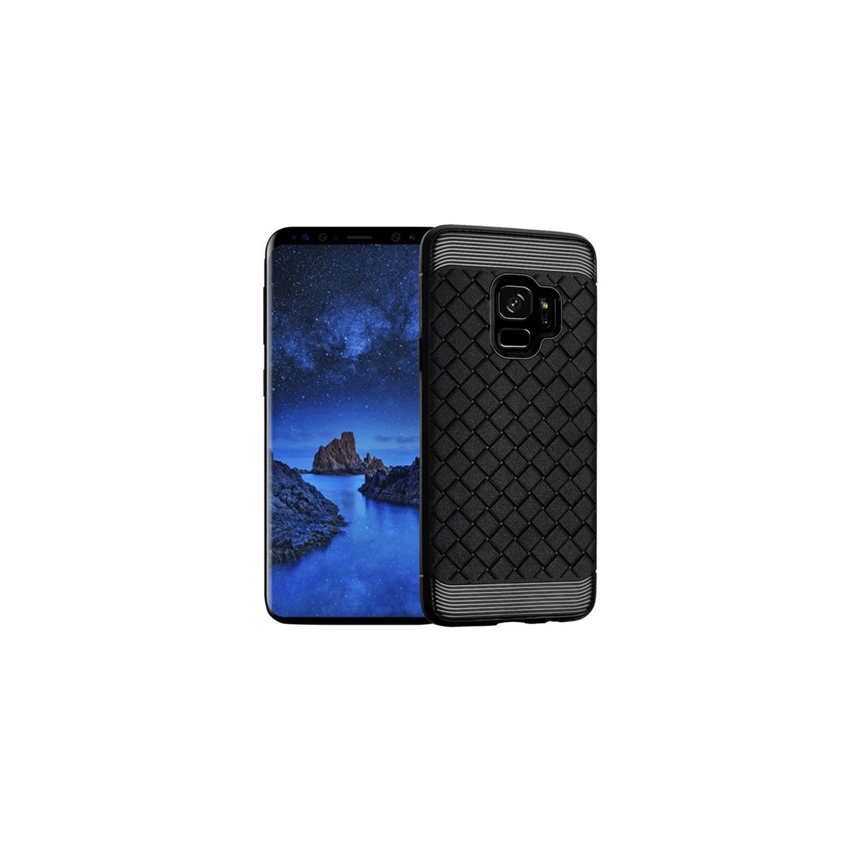 Funda Gel Tpu Tipo Grid Negra para Samsung Galaxy S9