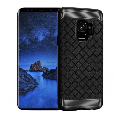 Funda Gel Tpu Tipo Grid Negra para Samsung Galaxy S9