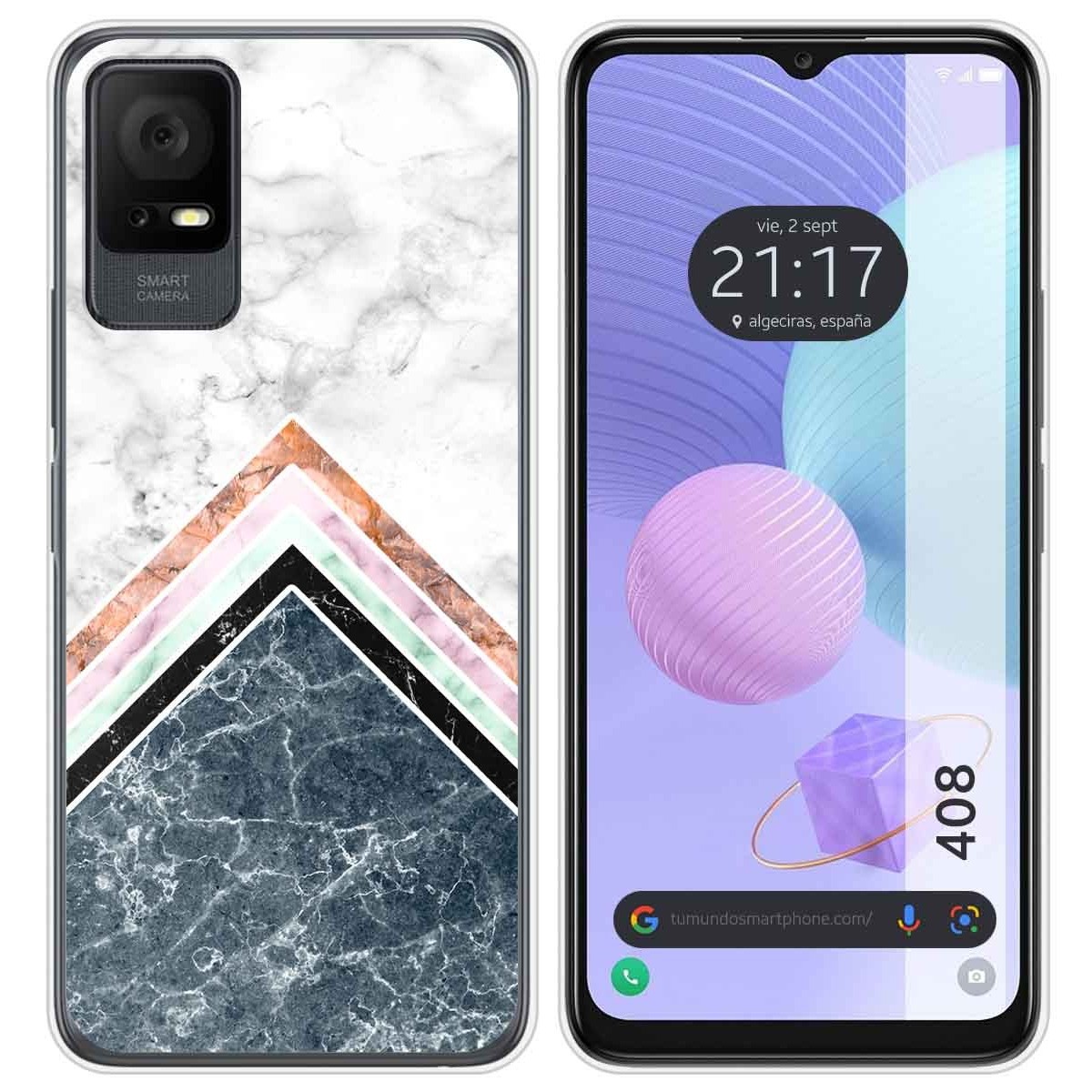 Funda Silicona para TCL 408 diseño Mármol 05 Dibujos