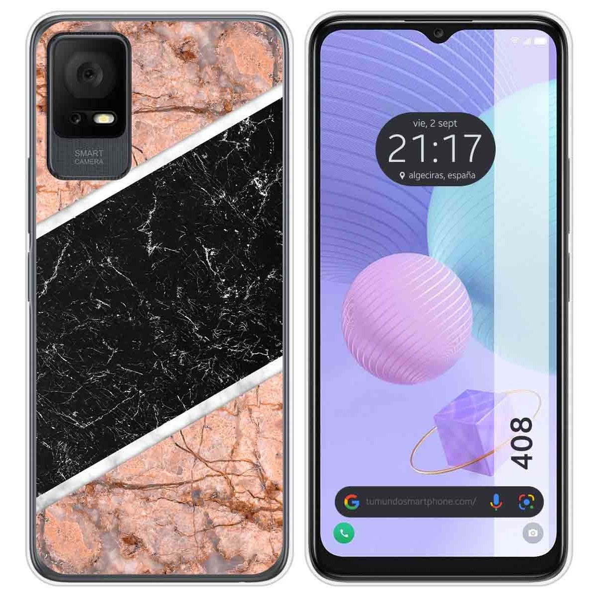 Funda Silicona para TCL 408 diseño Mármol 07 Dibujos