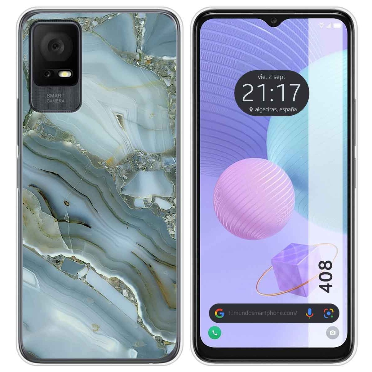 Funda Silicona para TCL 408 diseño Mármol 09 Dibujos