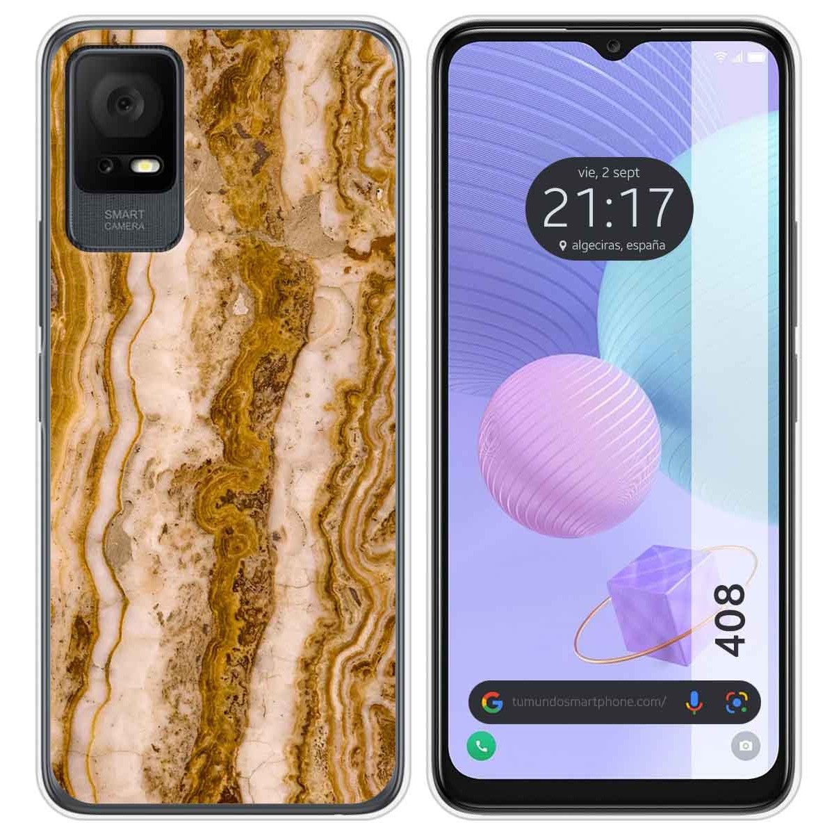 Funda Silicona para TCL 408 diseño Mármol 10 Dibujos