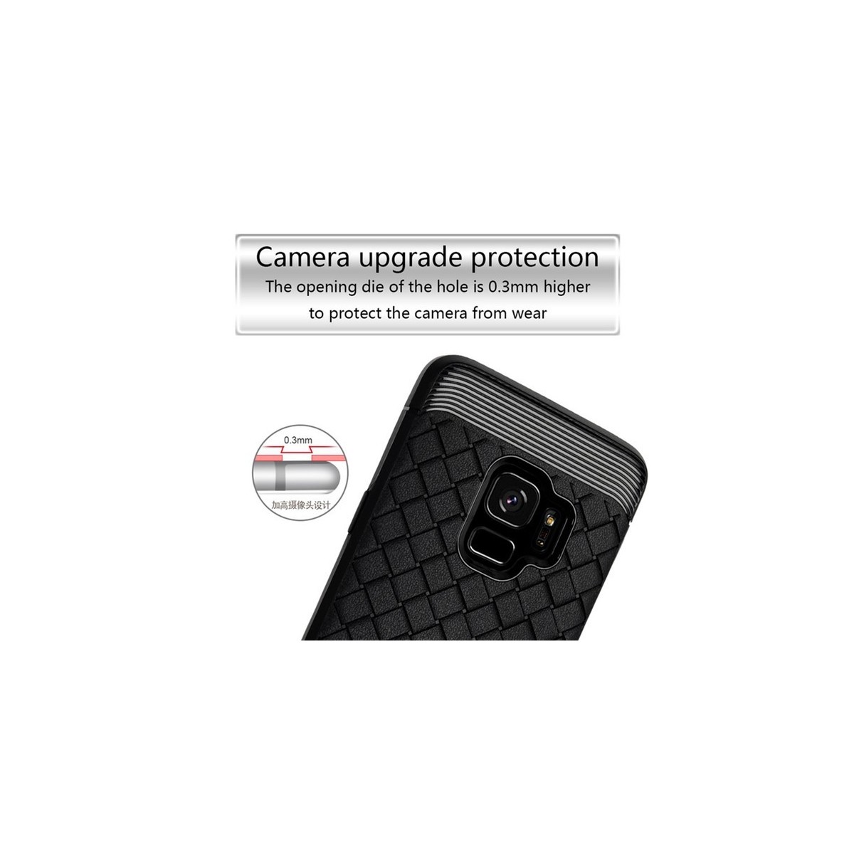 Funda Gel Tpu Tipo Grid Negra para Samsung Galaxy S9