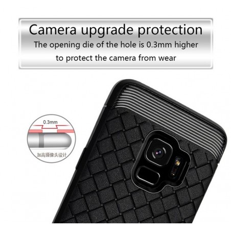 Funda Gel Tpu Tipo Grid Negra para Samsung Galaxy S9