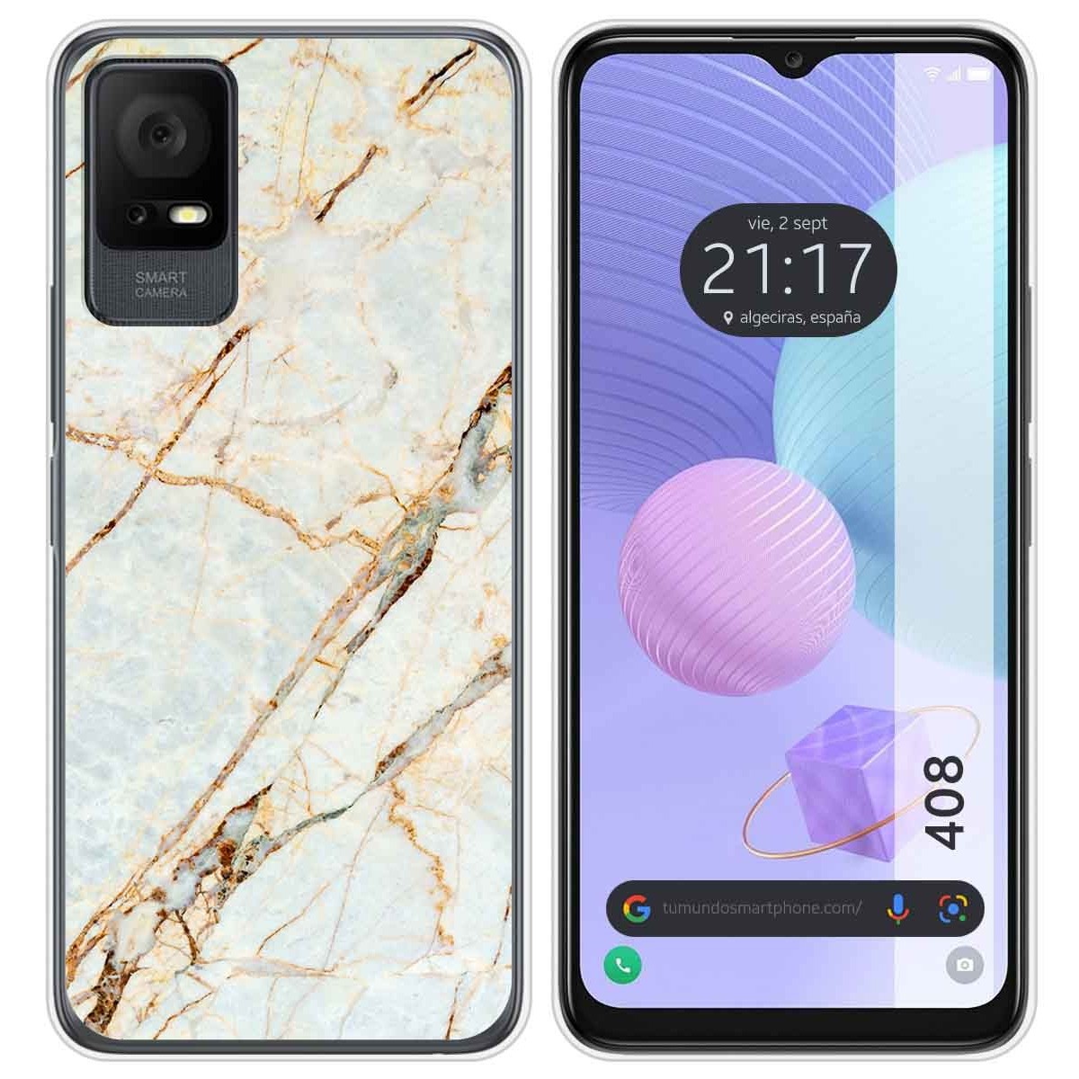 Funda Silicona para TCL 408 diseño Mármol 13 Dibujos