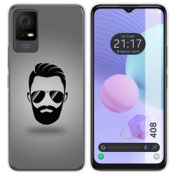 Funda Silicona para TCL 408 diseño Barba Dibujos