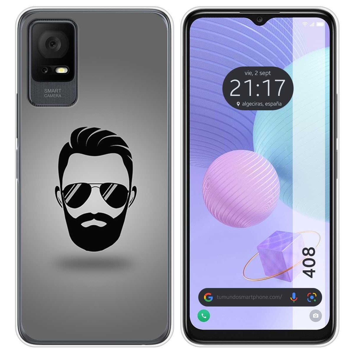 Funda Silicona para TCL 408 diseño Barba Dibujos