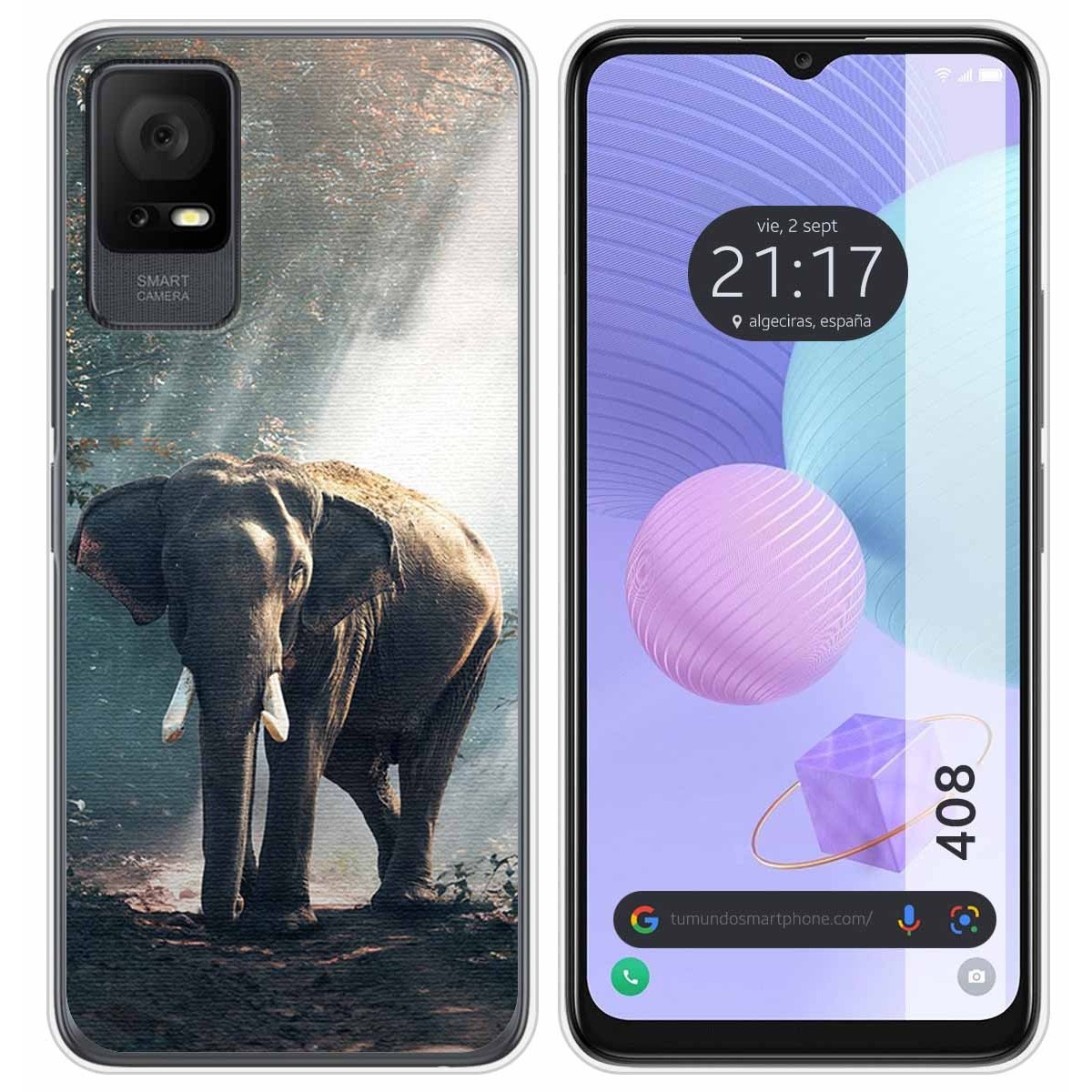 Funda Silicona para TCL 408 diseño Elefante Dibujos