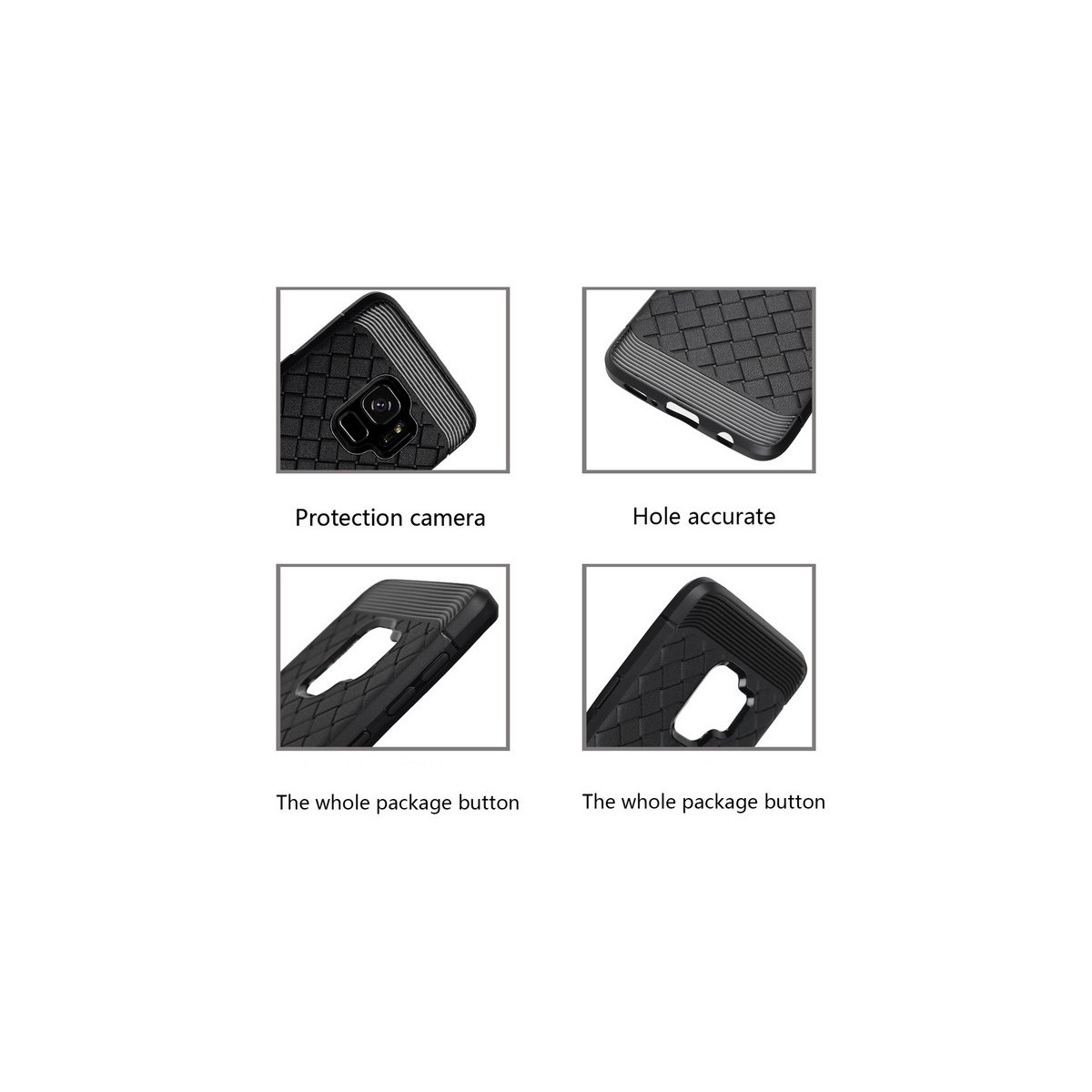 Funda Gel Tpu Tipo Grid Negra para Samsung Galaxy S9