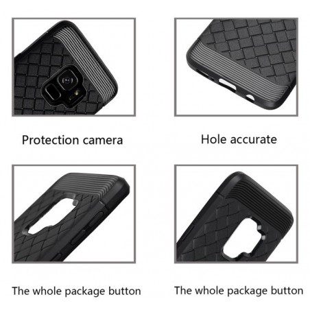 Funda Gel Tpu Tipo Grid Negra para Samsung Galaxy S9