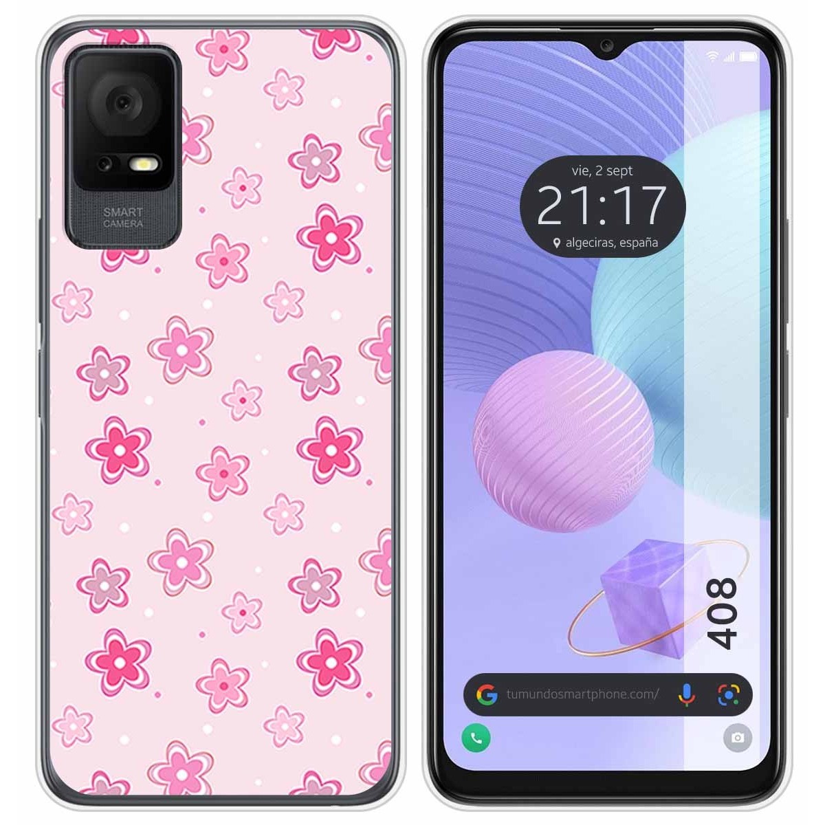 Funda Silicona para TCL 408 diseño Flores Dibujos