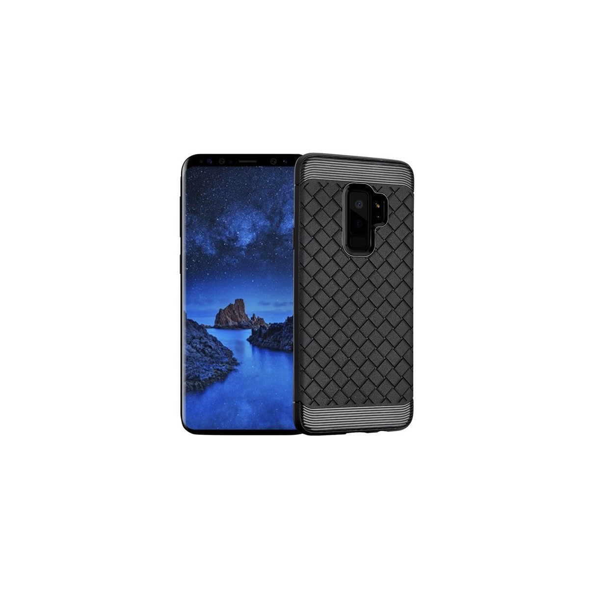 Funda Gel Tpu Tipo Grid Negra para Samsung Galaxy S9 Plus