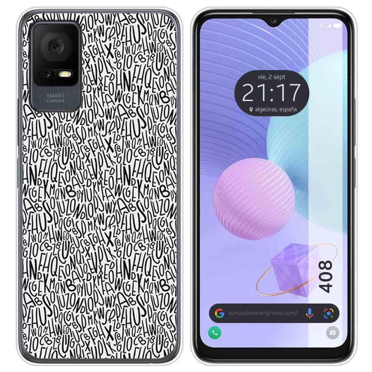Funda Silicona para TCL 408 diseño Letras Dibujos