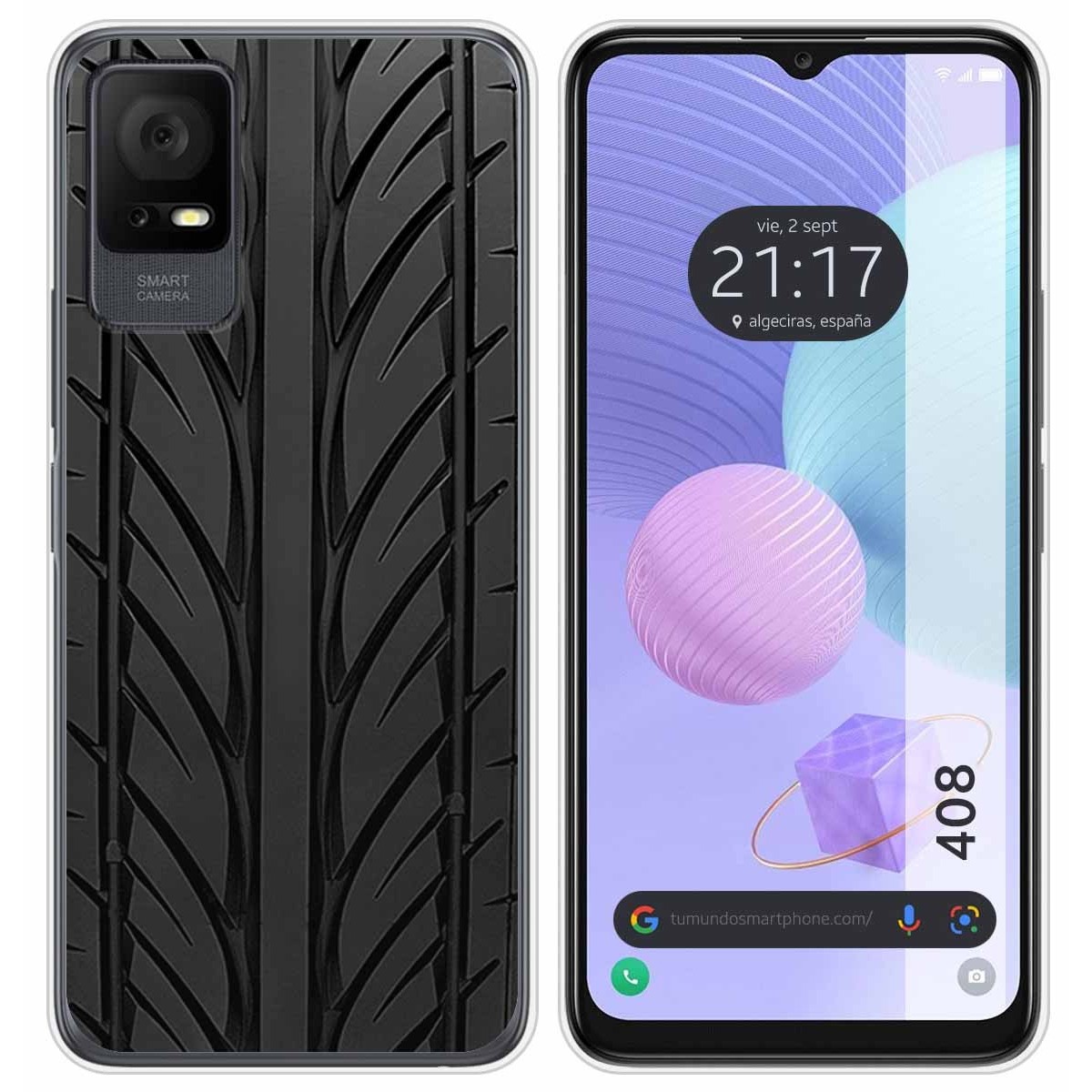 Funda Silicona para TCL 408 diseño Neumatico Dibujos