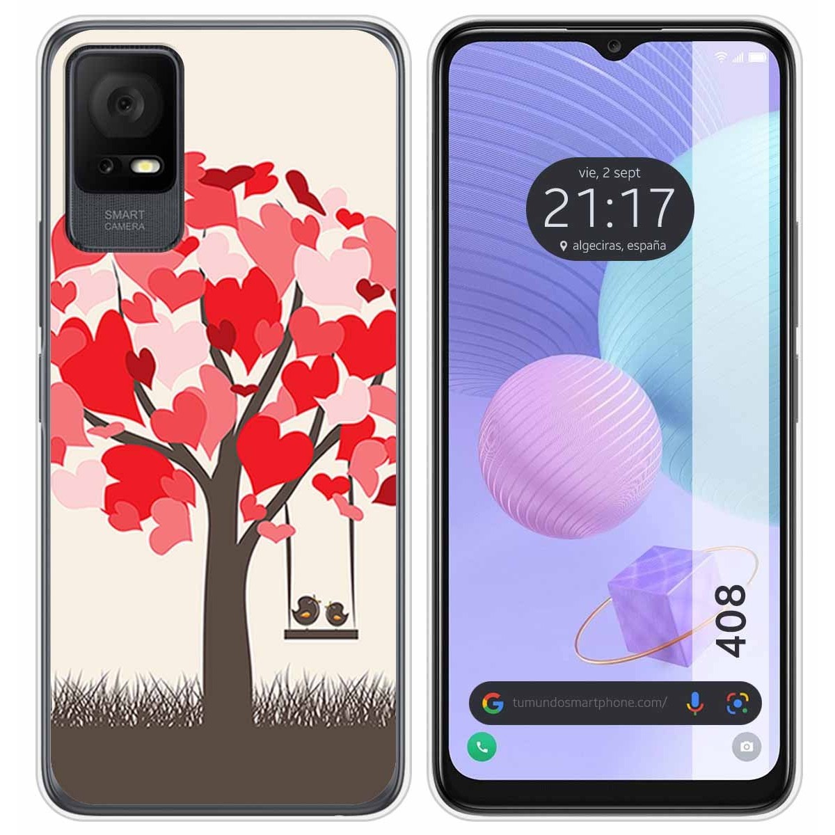 Funda Silicona para TCL 408 diseño Pajaritos Dibujos