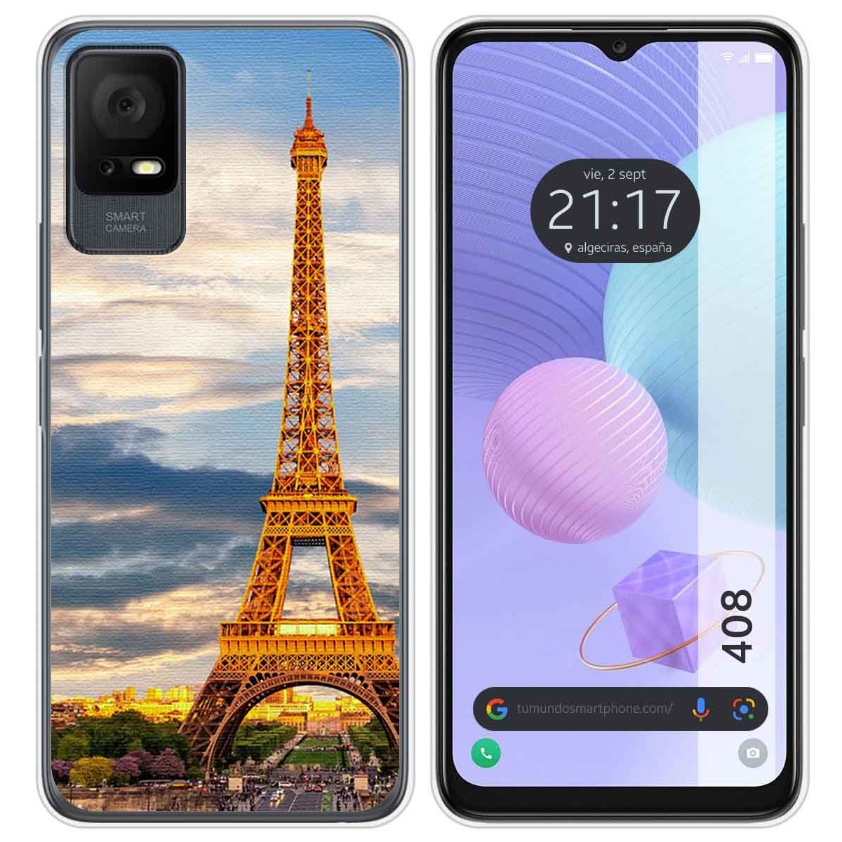 Funda Silicona para TCL 408 diseño Paris Dibujos