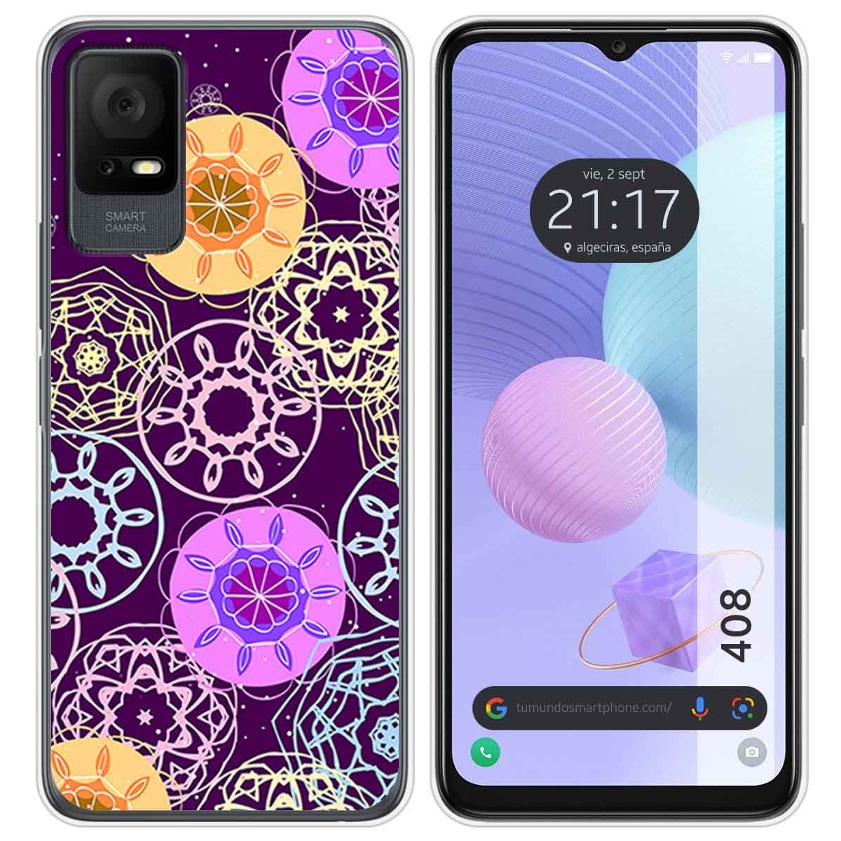 Funda Silicona para TCL 408 diseño Radial Dibujos